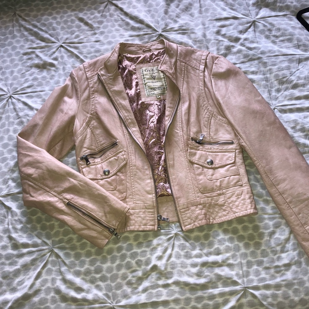 Guess leather jacket in rose